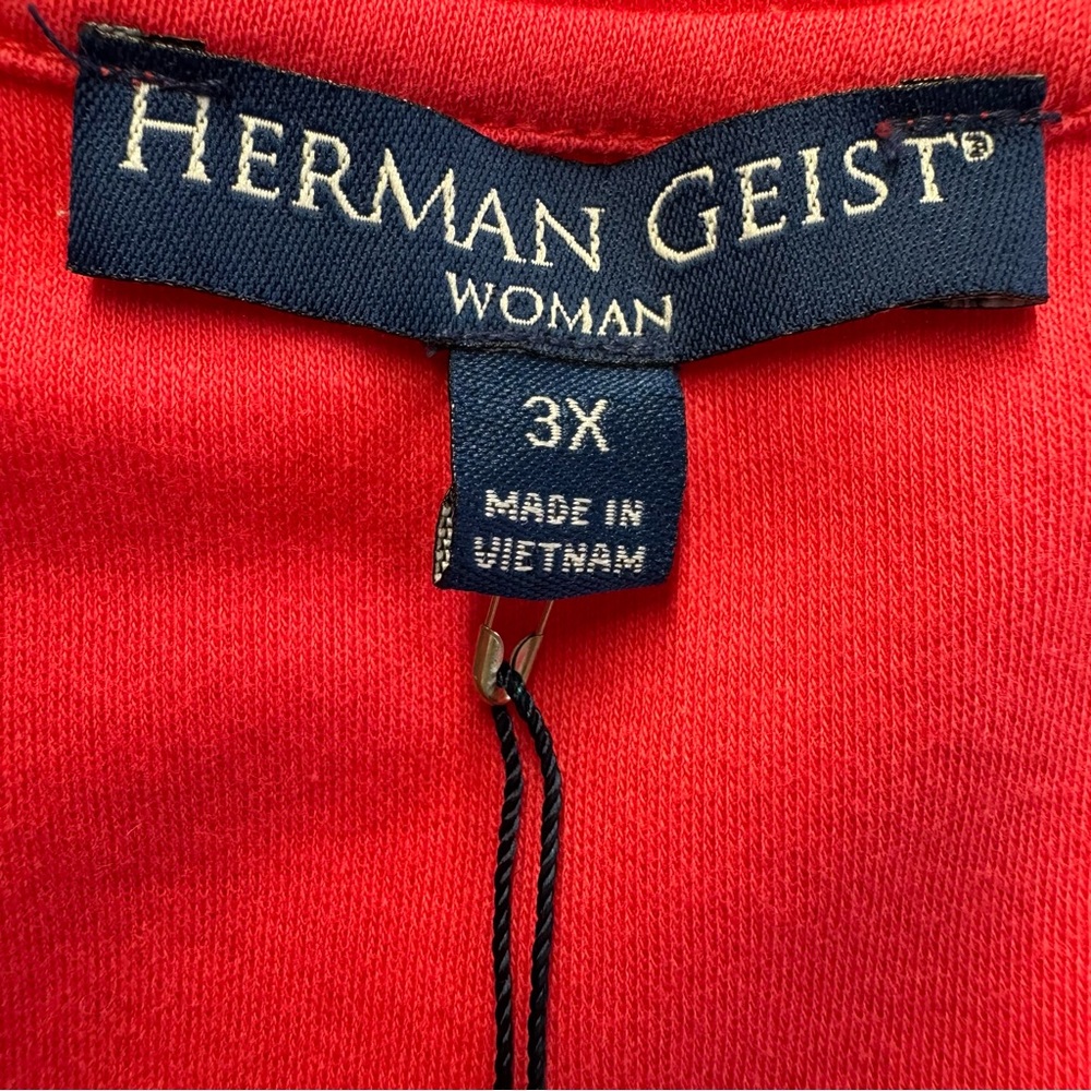 HERMAN GEIST NEW 100% Pima Cotton 3/4 Sleeve Tunic Top 3X #262 - Picture 9 of 9